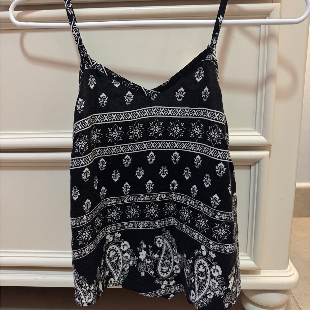 Black and White Patterned Tank Top